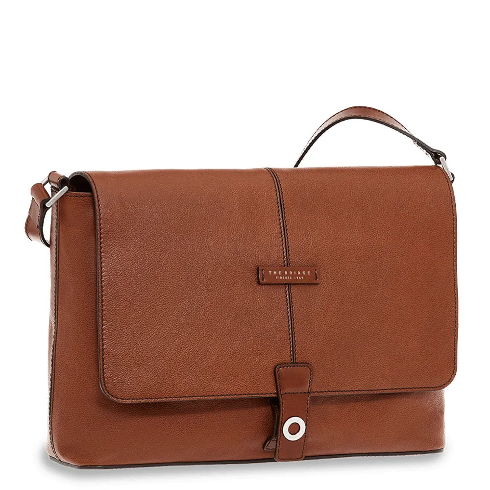 Messenger Uomo con Pattina THE BRIDGE linea Biagio in Pelle Marrone