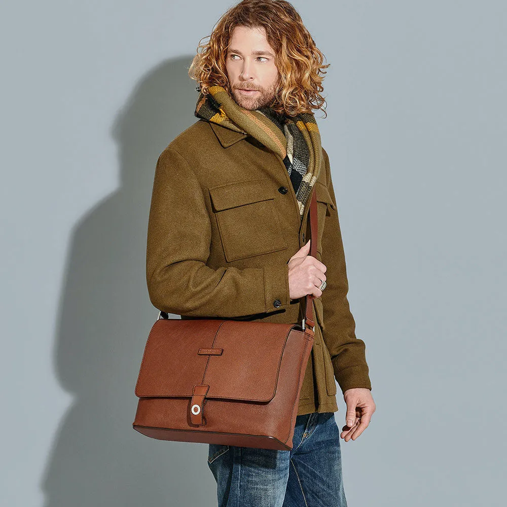 Messenger Uomo con Pattina THE BRIDGE linea Biagio in Pelle Marrone