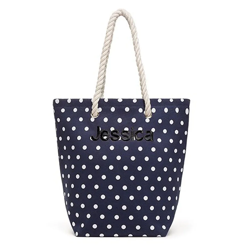 Monogram Cabana Beach Tote Bag - Navy