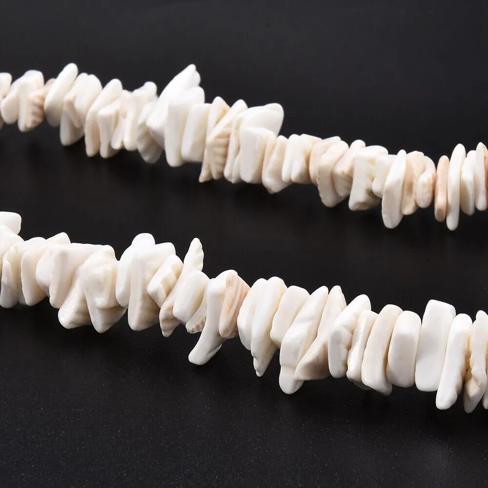 Natural White Clam Chips Puka Shell Choker Necklace