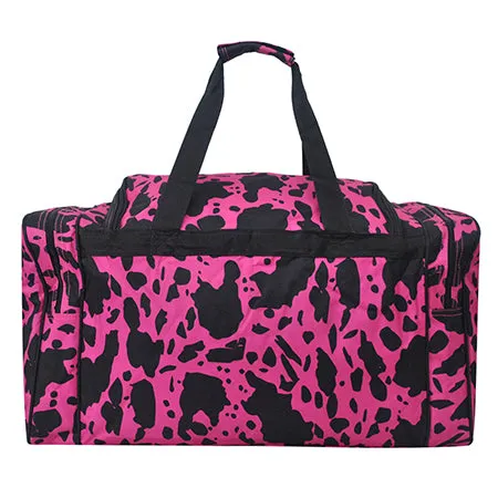 Neon Cow Hot Pink NGIL Canvas 23 Duffle Bag