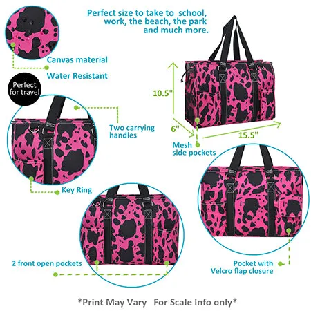 Neon Cow Hot Pink NGIL Zippered Caddy Organizer Tote Bag