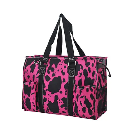 Neon Cow Hot Pink NGIL Zippered Caddy Organizer Tote Bag