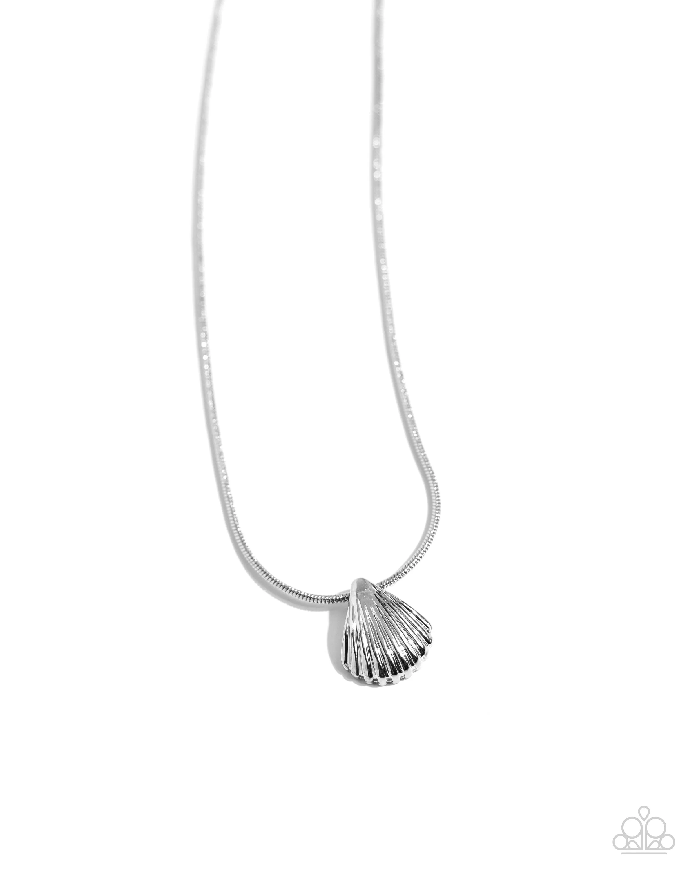 Paparazzi Seashell Simplicity Silver Necklace & Earring Set