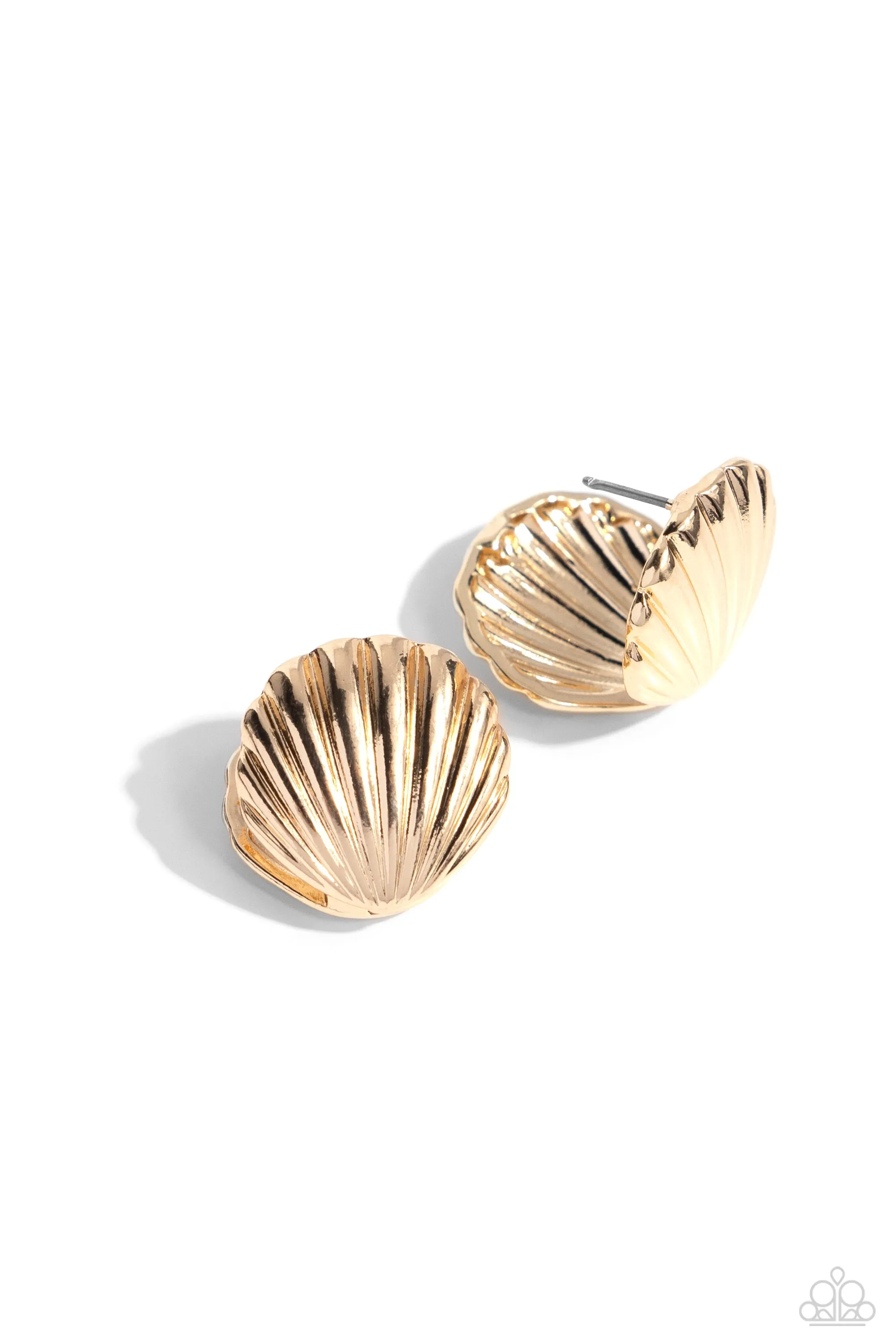 Paparazzi Seashell Surprise Gold Post Earrings