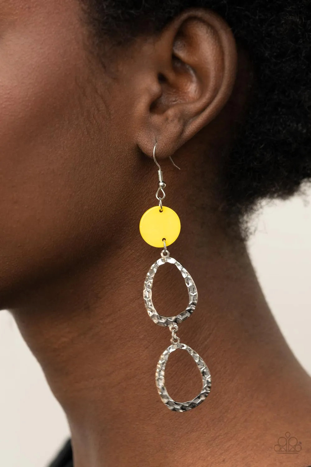 Paparazzi Surfiste Shimmer - Yellow Earrings