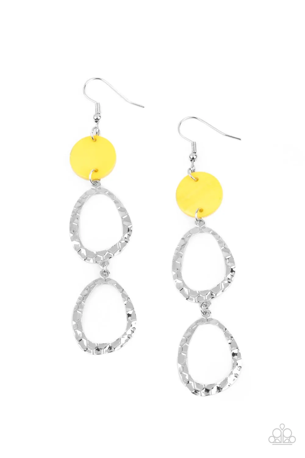 Paparazzi Surfiste Shimmer - Yellow Earrings