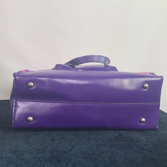 Patricia Nash NWT Purple Straw Tote Bag