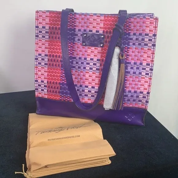 Patricia Nash NWT Purple Straw Tote Bag