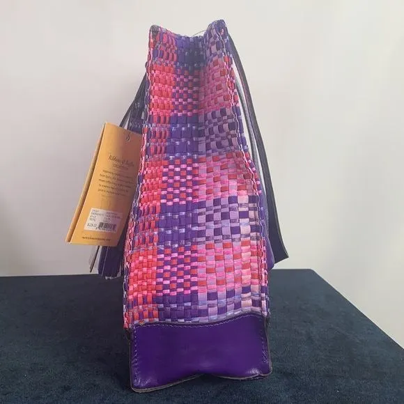 Patricia Nash NWT Purple Straw Tote Bag