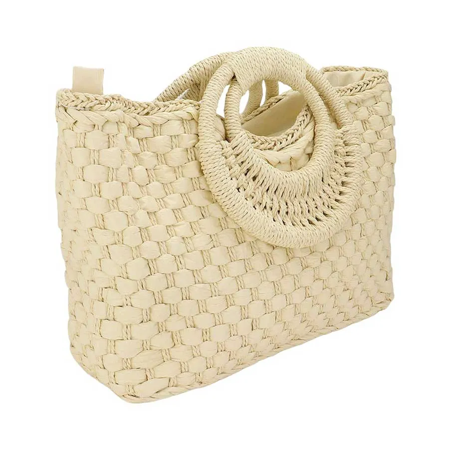 Raffia Woven Tote Bag