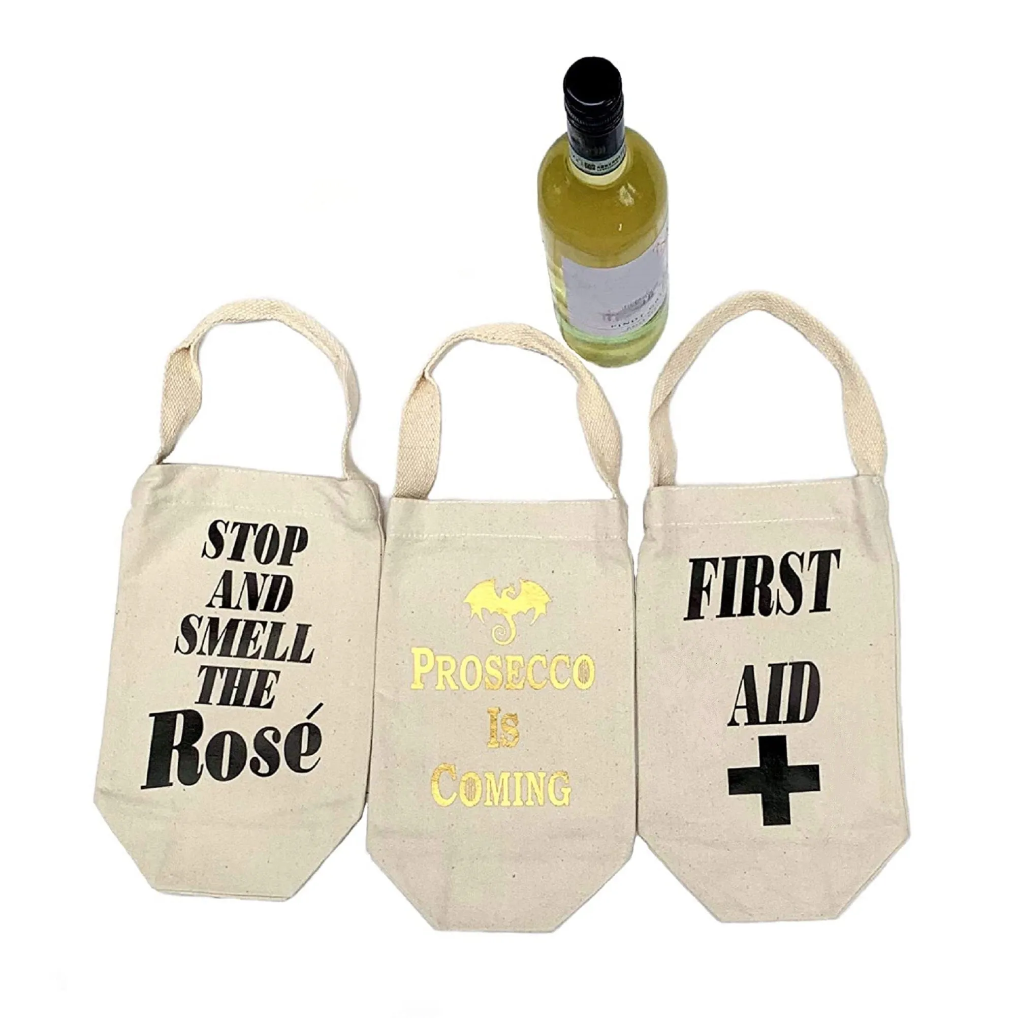 Reusable Canvas Wine Bag | Bottle Bag