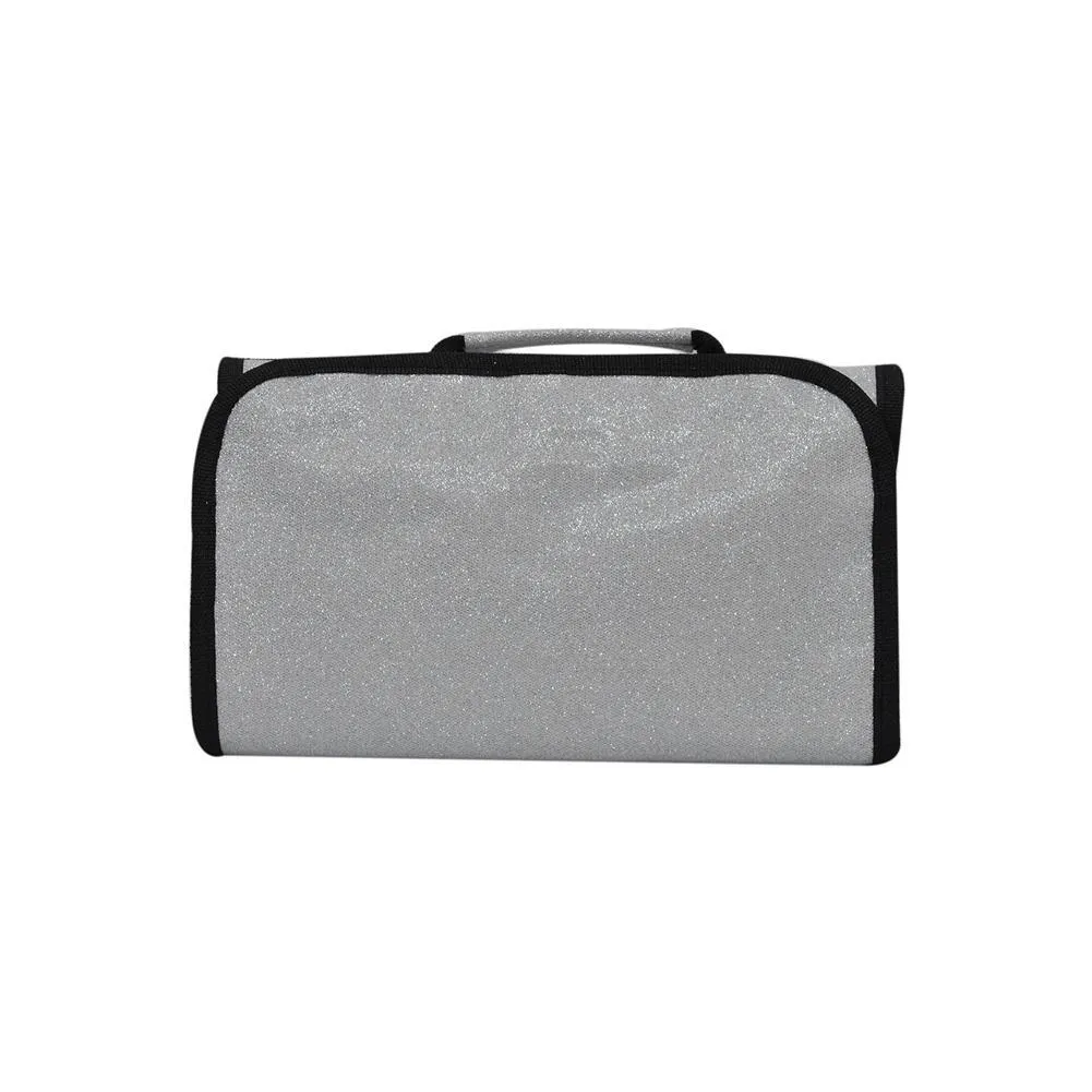 Silver Glitter NGIL Traveling Toiletry Bag