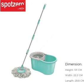 Spotzero By Milton Compact Spin Mop, Aqua Green