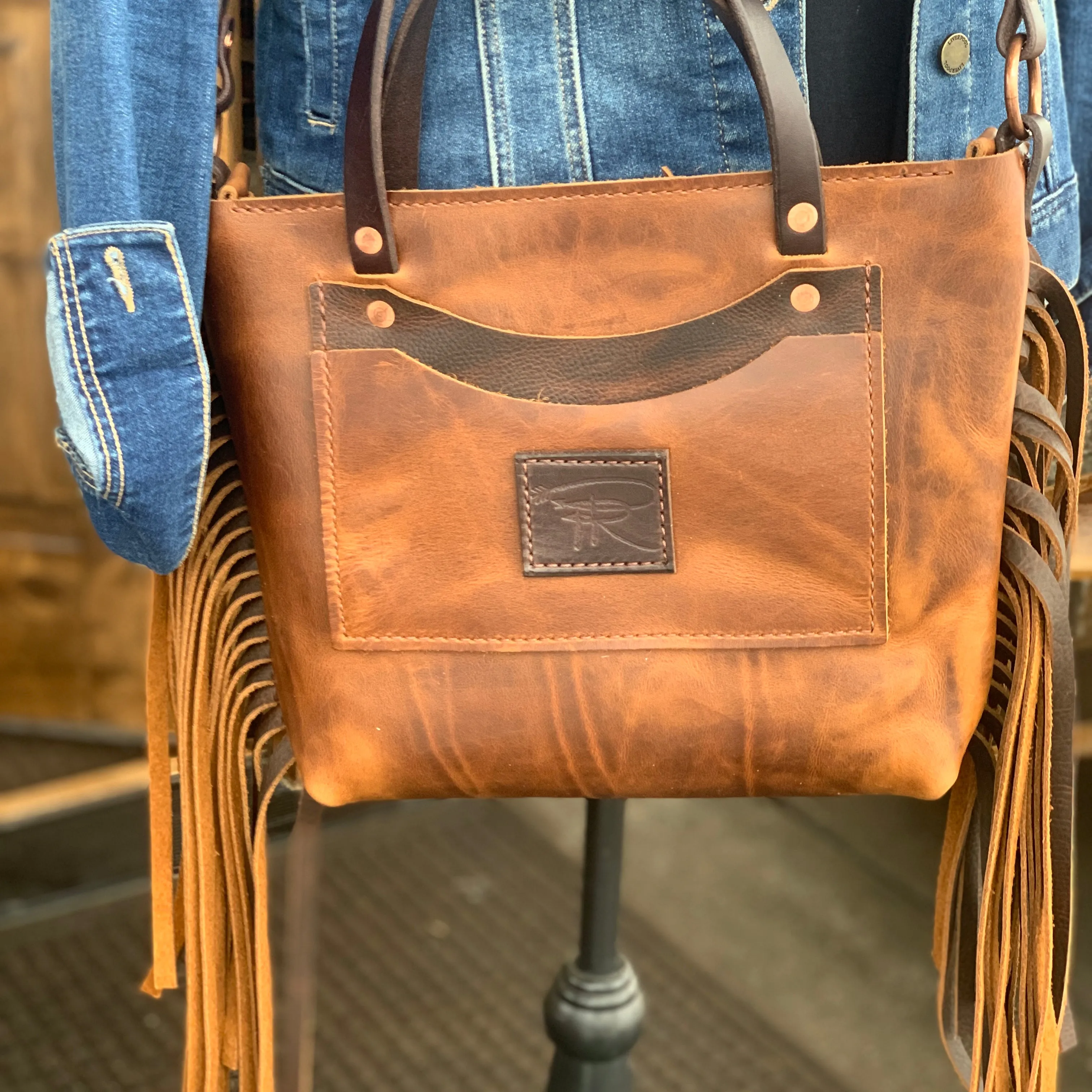 The Oakley Brown Fringe Purse Tote