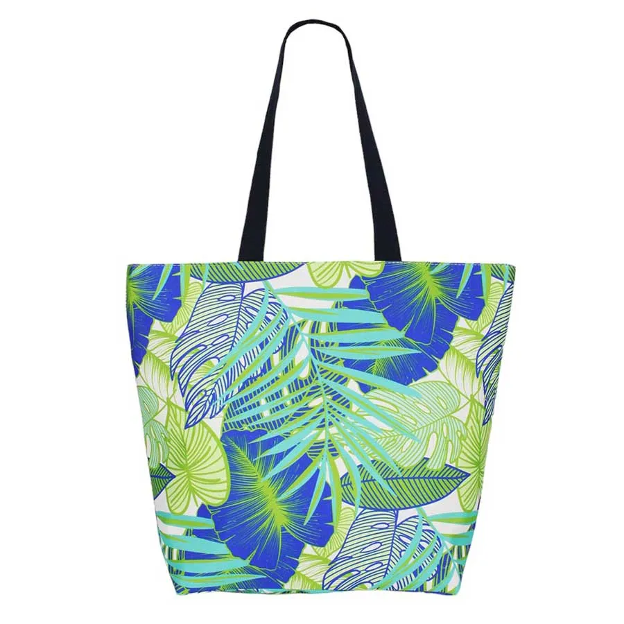 Tropical Leaf Print Tote Bag