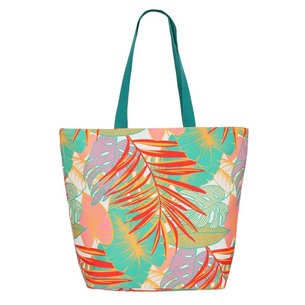 Tropical Leaf Print Tote Bag