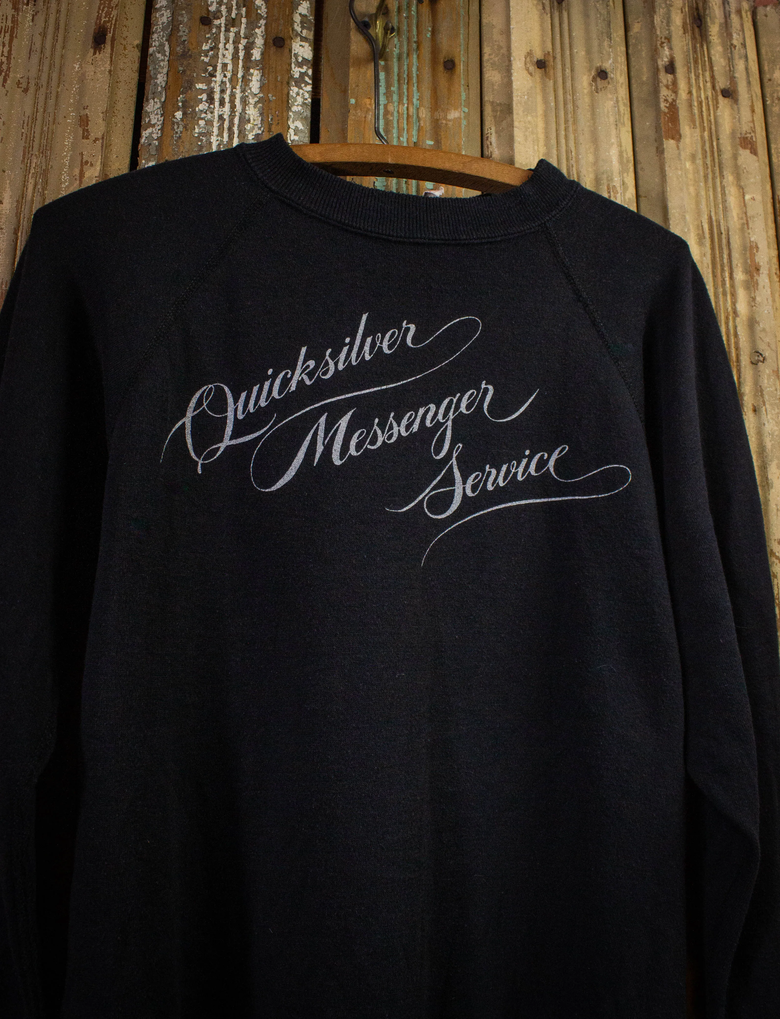 Vintage Quicksilver Messenger Service Solid Silver Concert Sweatshirt 1975 Black Medium