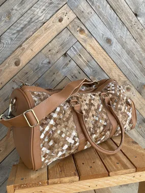 Woven Cowhide Overnight Bag 004